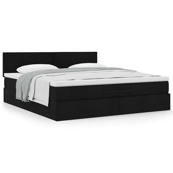 Gossi cadru de pat otoman cu saltea tesatura neagra 160x200cm
