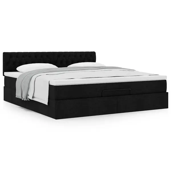 Gossi cadru de pat otoman cu saltea tesatura neagra 160x200cm