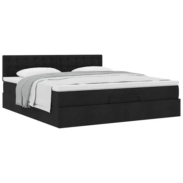 Gossi cadru de pat otoman cu saltea tesatura neagra 180x200cm