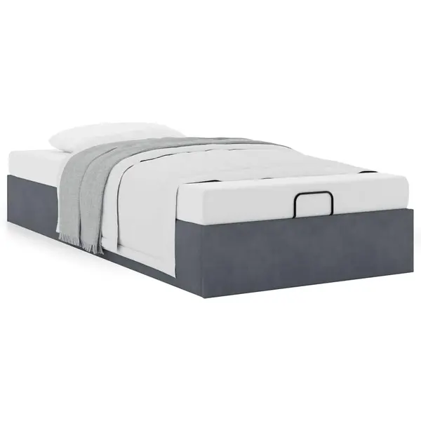 Gossi cadru de pat otoman fara saltea gri inchis 80x200 cm catifea