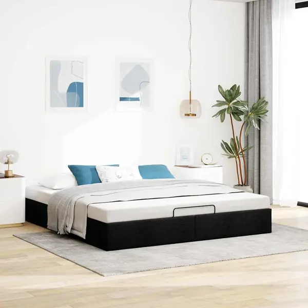 Gossi cadru de pat otoman fara saltea negru 180x200 cm material