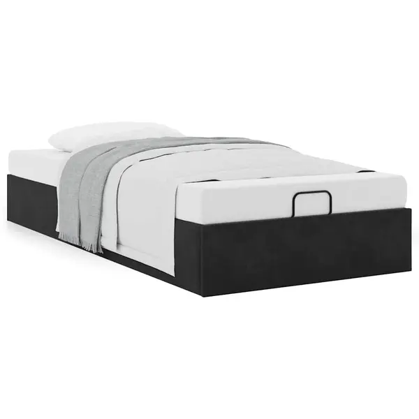 Gossi cadru de pat otoman fara saltea negru 90x190 cm catifea