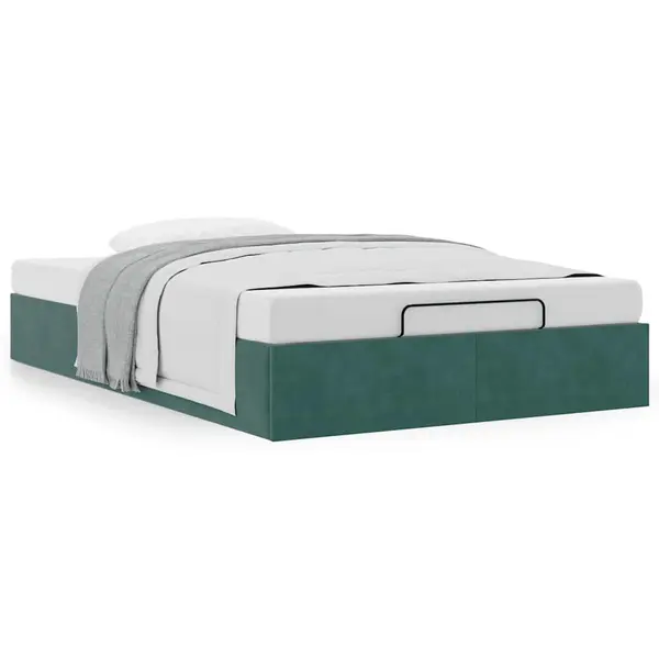 Gossi cadru de pat otoman fara saltea verde inchis 120x200 cm catifea