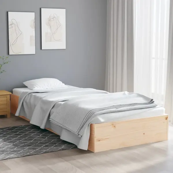 Gossi cadru de pat single, 90x190 cm, lemn masiv