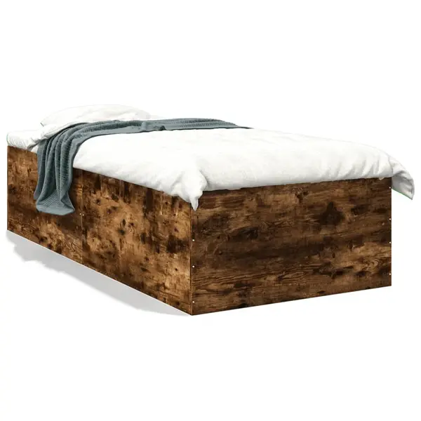 Gossi cadru de pat, stejar fumuriu, 75x190 cm, lemn prelucrat