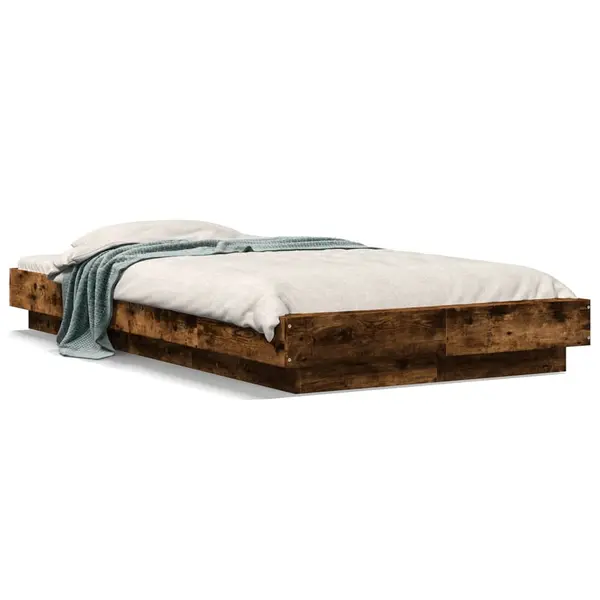 Gossi cadru de pat, stejar fumuriu, 75x190 cm, lemn prelucrat