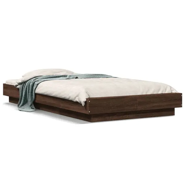 Gossi cadru de pat, stejar maro, 75x190 cm, lemn prelucrat