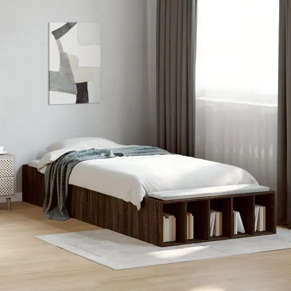 Gossi cadru de pat, stejar maro, 75x190 cm, lemn prelucrat
