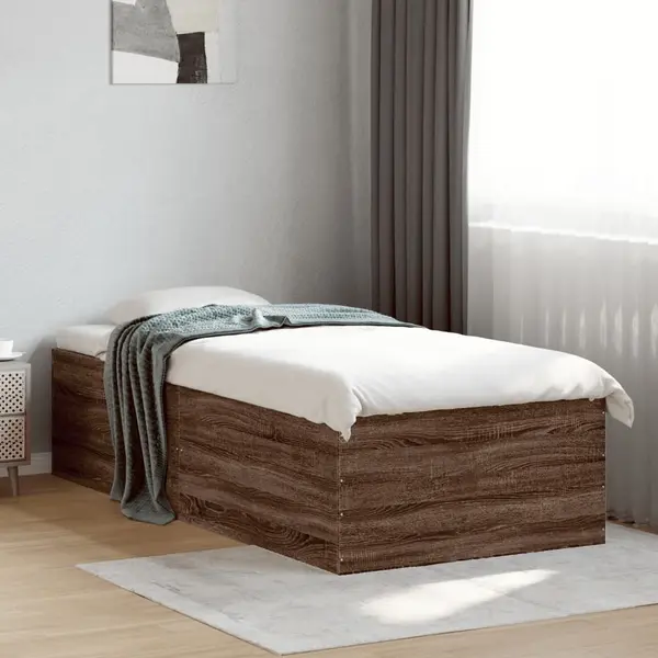 Gossi cadru de pat, stejar maro, 75x190 cm, lemn prelucrat