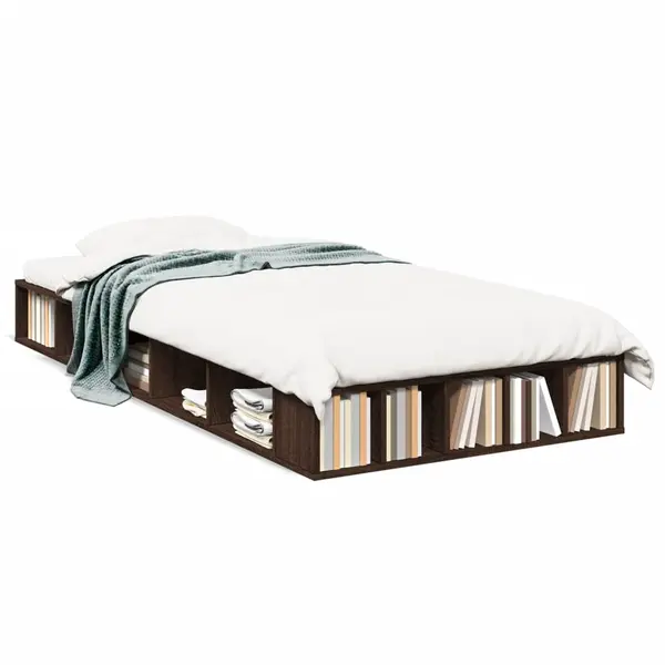 Gossi cadru de pat, stejar maro, 75x190 cm, lemn prelucrat