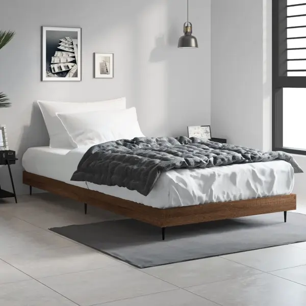 Gossi cadru de pat, stejar maro, 90x190 cm, lemn prelucrat