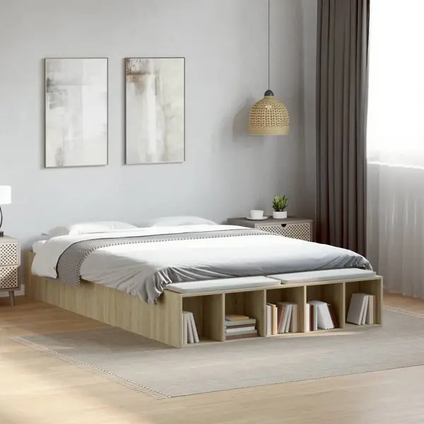 Gossi cadru de pat, stejar sonoma, 120x200 cm, lemn prelucrat