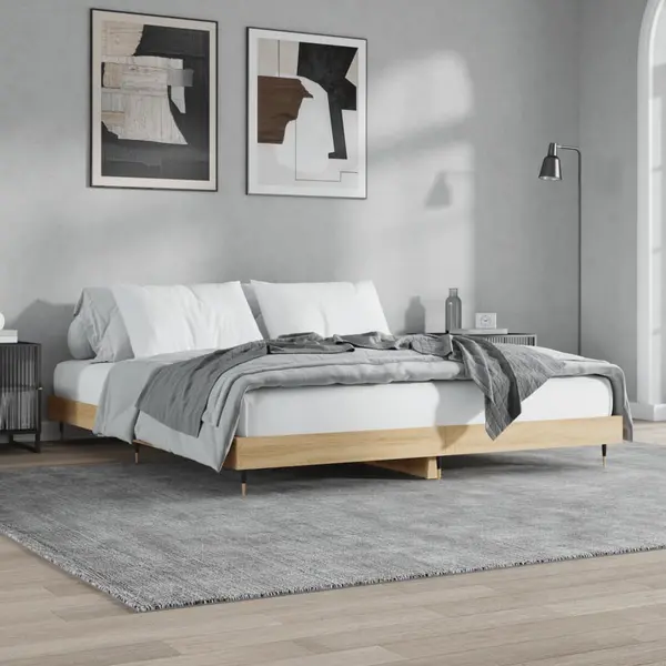 Gossi cadru de pat, stejar sonoma, 200x200 cm, lemn prelucrat
