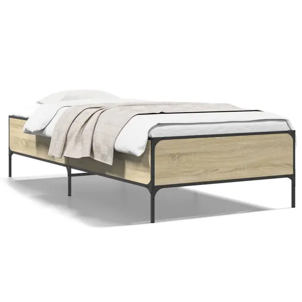 Gossi cadru de pat, stejar sonoma, 75x190 cm, lemn prelucrat si metal