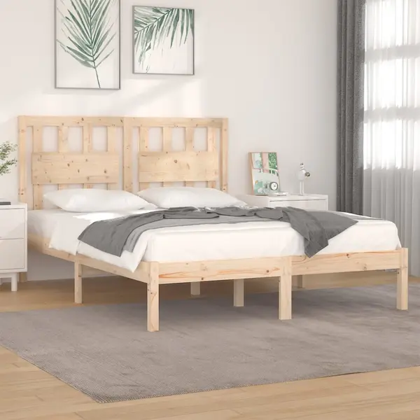 Gossi cadru de pat super king, 180x200 cm, lemn masiv de pin