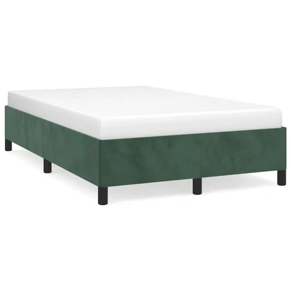 Gossi cadru de pat, verde inchis, 120x190 cm, catifea