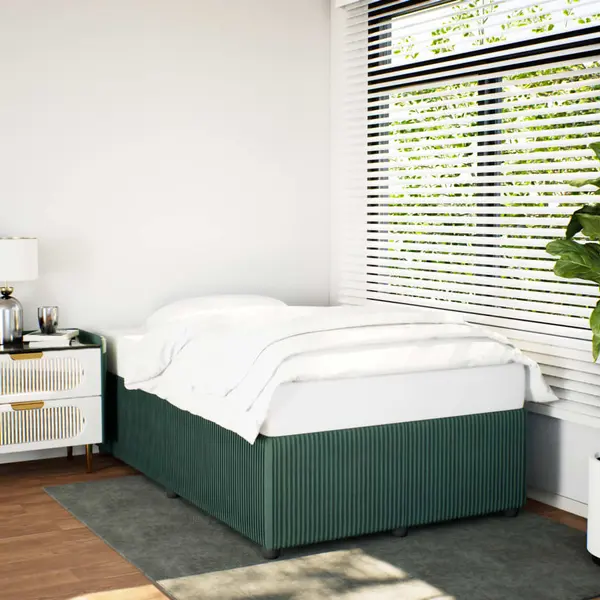 Gossi cadru de pat, verde inchis, 120x200 cm, catifea