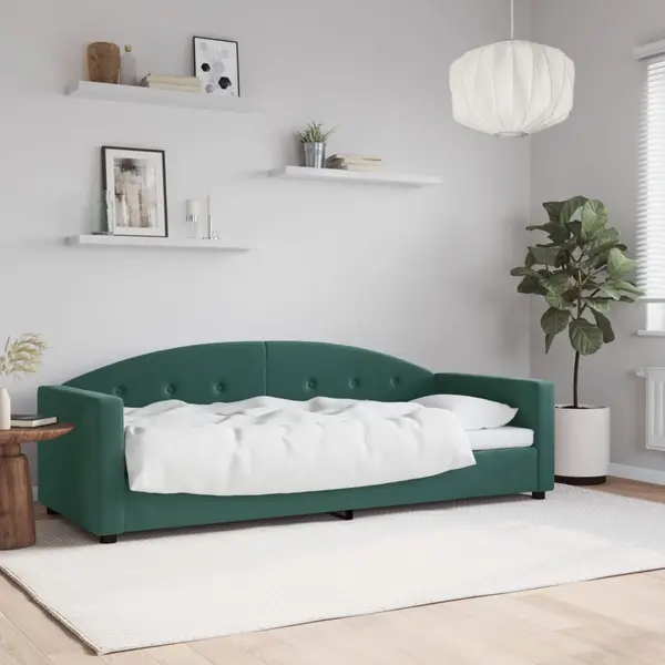 Gossi cadru de pat, verde inchis, 80x200 cm, catifea