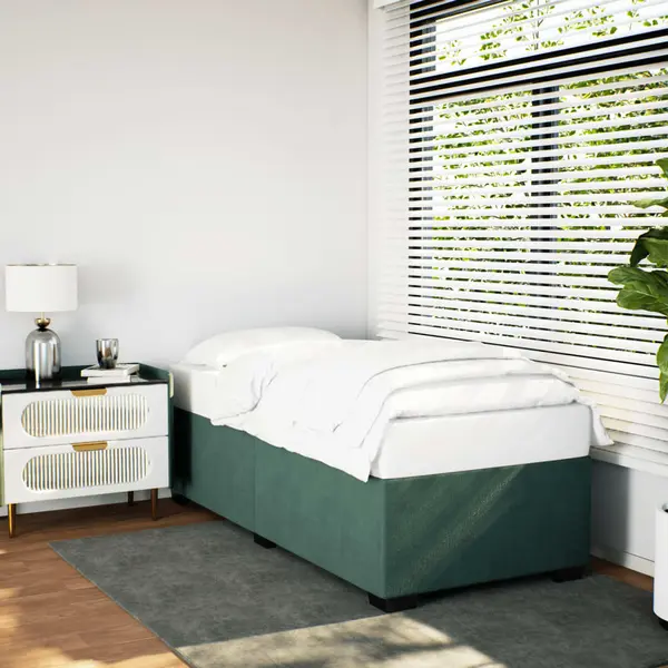 Gossi cadru de pat, verde inchis, 80x200 cm, catifea