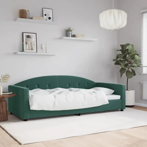 Gossi cadru de pat, verde inchis, 90x200 cm, catifea