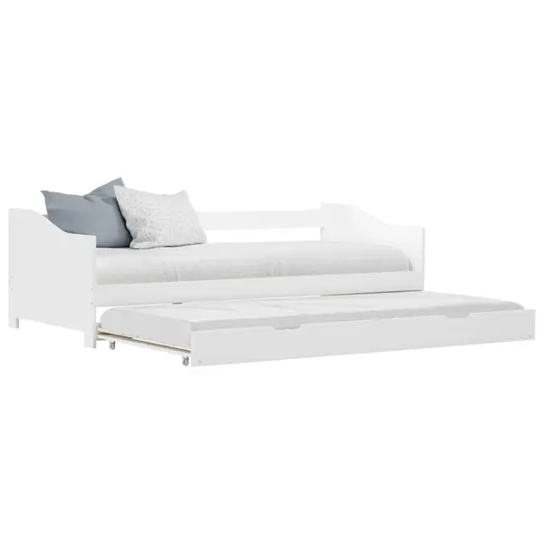 Gossi cadru pat canapea, extensibil, alb, 90 x 200 cm, lemn de pin
