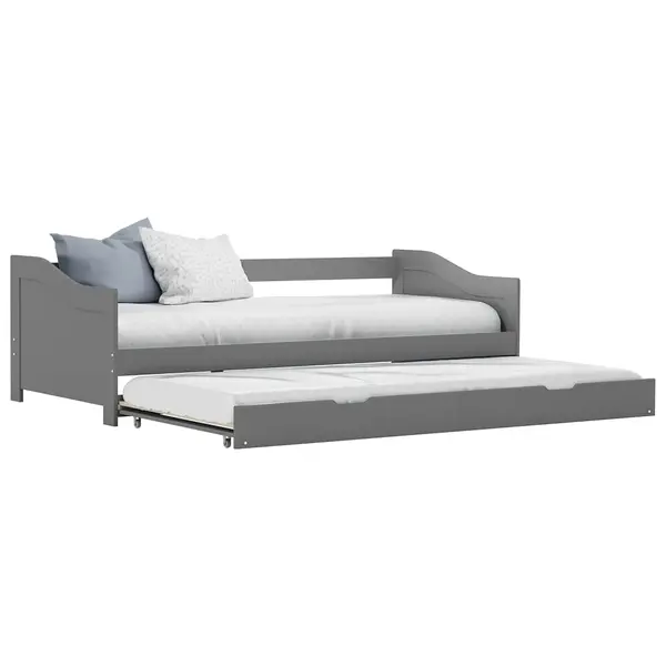 Gossi cadru pat canapea, extensibil, gri, 90 x 200 cm, lemn de pin