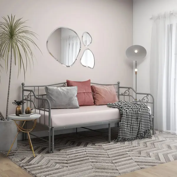 Gossi cadru pat canapea extensibila, gri, 90x200 cm, metal