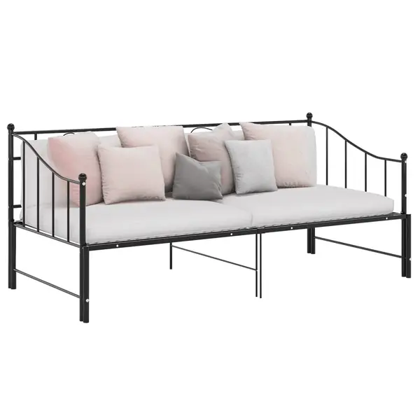 Gossi cadru pat canapea extensibila, negru, 90x200 cm, metal