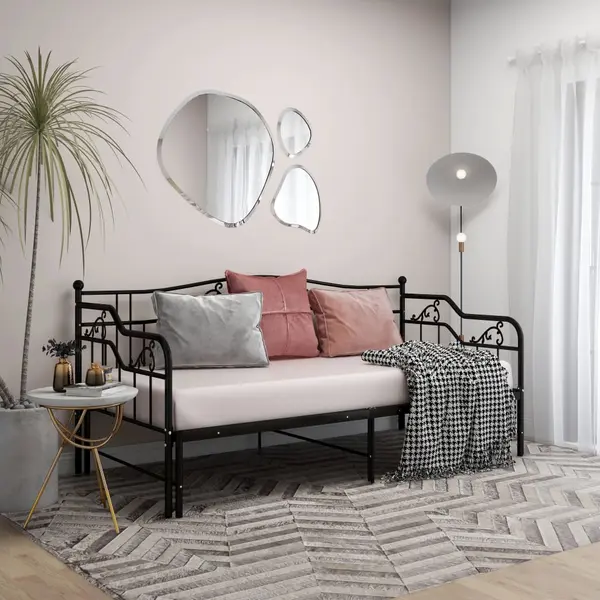 Gossi cadru pat canapea extensibila, negru, 90x200 cm, metal