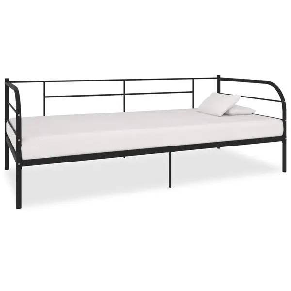 Gossi cadru pat de zi, negru, 90 x 200 cm, metal