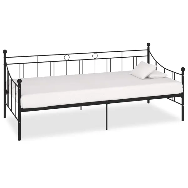 Gossi cadru pat de zi, negru, 90x200 cm, metal