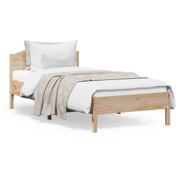 Gossi cadru pat fara saltea, 100x200 cm, lemn masiv pin