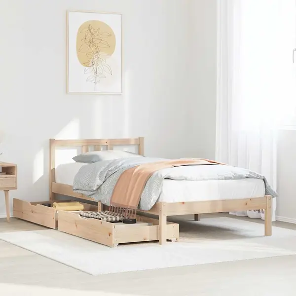 Gossi cadru pat fara saltea, 90x190 cm, lemn masiv de pin