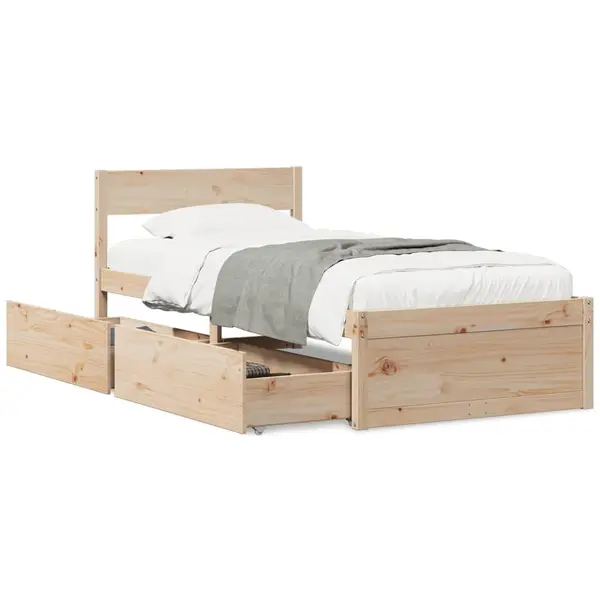 Gossi cadru pat fara saltea, 90x190 cm, lemn masiv de pin