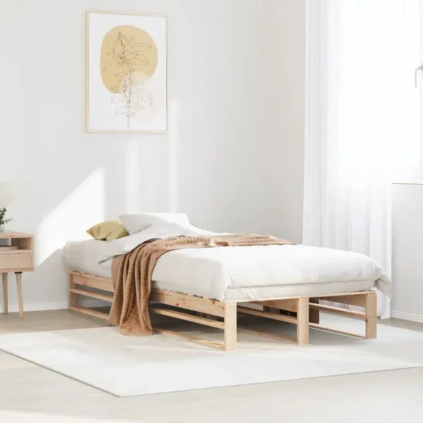 Gossi cadru pat fara saltea, 90x190 cm, lemn masiv de pin