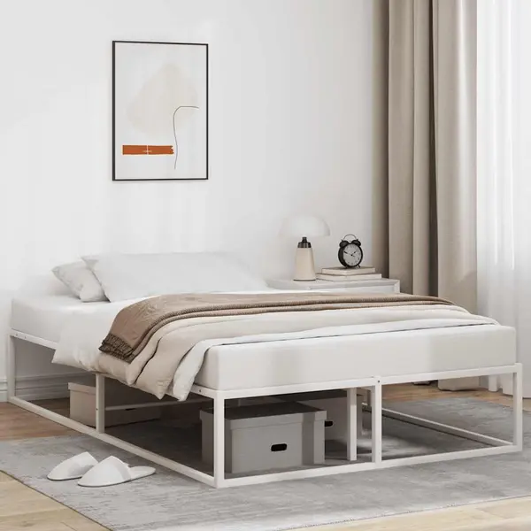 Gossi cadru pat fara saltea alb 120x200 cm metal
