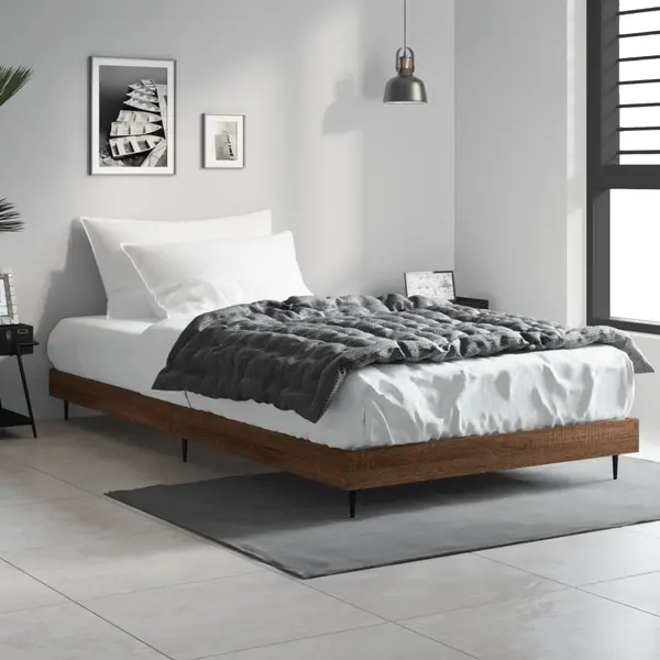Gossi cadru pat fara saltea stejar maro 100x200 cm lemn prelucrat
