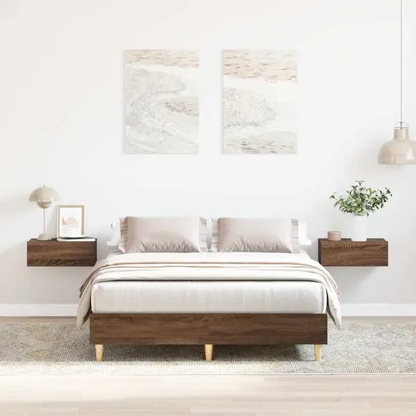 Gossi cadru pat fara saltea stejar maro 120x200 cm lemn prelucrat