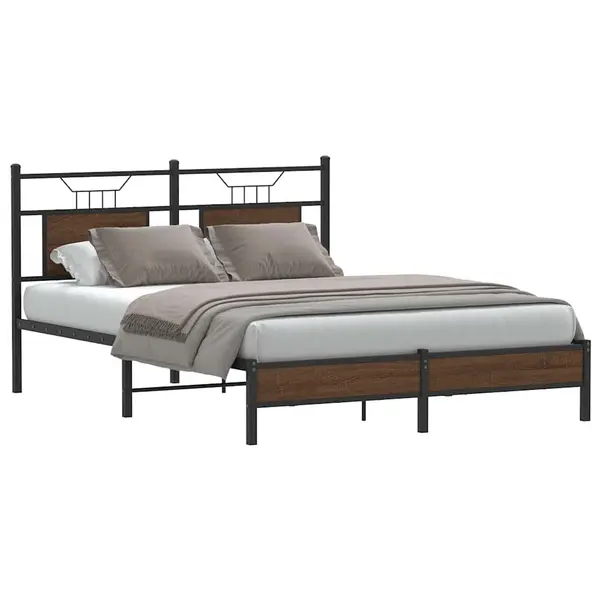 Gossi cadru pat fara saltea stejar maro 150x200 cm lemn prelucrat