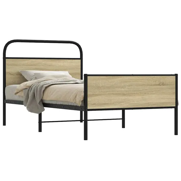 Gossi cadru pat fara saltea, stejar sonoma 100x190 cm lemn prelucrat