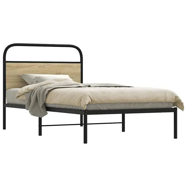 Gossi cadru pat fara saltea, stejar sonoma 100x190 cm lemn prelucrat