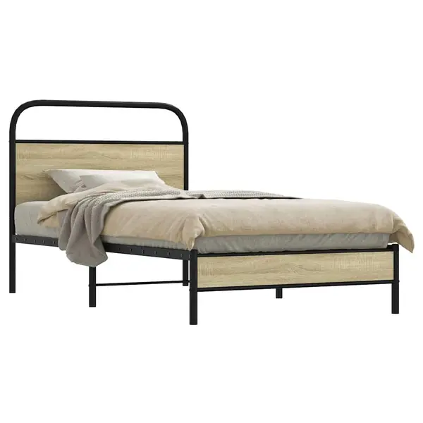 Gossi cadru pat fara saltea, stejar sonoma 100x190 cm lemn prelucrat