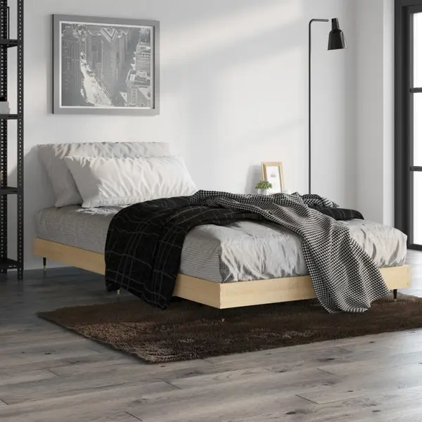 Gossi cadru pat fara saltea stejar sonoma 100x200 cm lemn prelucrat