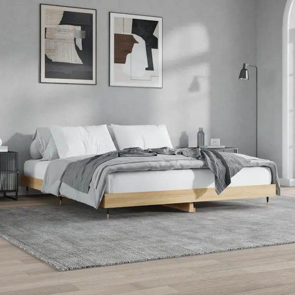 Gossi cadru pat fara saltea stejar sonoma 120x200 cm, lemn prelucrat