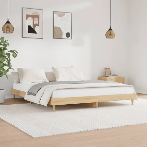 Gossi cadru pat fara saltea stejar sonoma 120x200 cm, lemn prelucrat