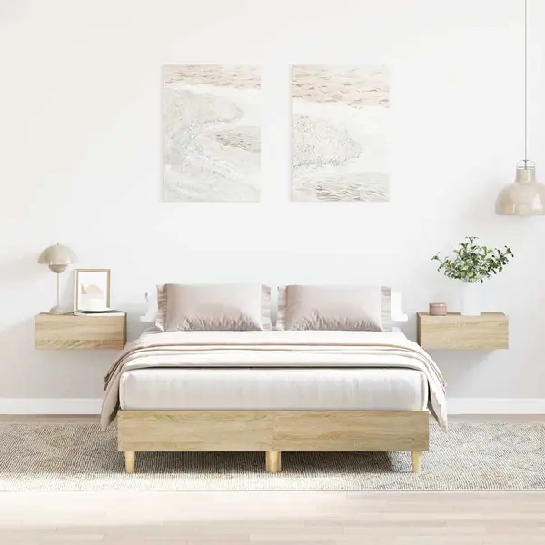 Gossi cadru pat fara saltea stejar sonoma 120x200 cm lemn prelucrat