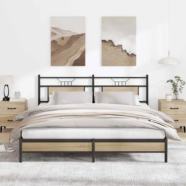 Gossi cadru pat fara saltea stejar sonoma, 160x200 cm, lemn prelucrat