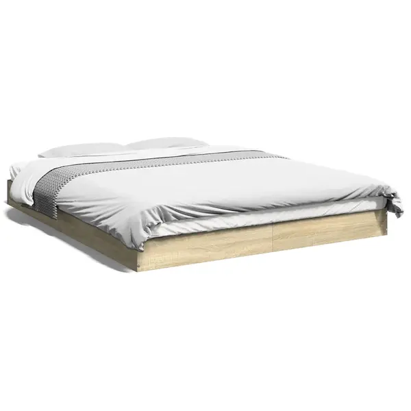 Gossi cadru pat fara saltea stejar sonoma, 160x200 cm, lemn prelucrat