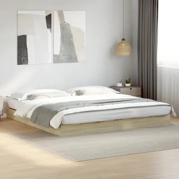 Gossi cadru pat fara saltea stejar sonoma, 180x200cm, lemn prelucrat