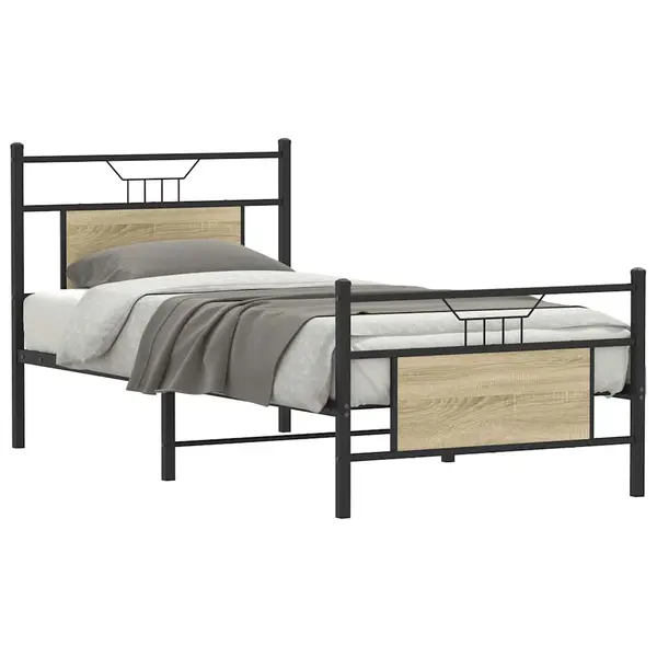 Gossi cadru pat fara saltea, stejar sonoma 75x190 cm lemn prelucrat